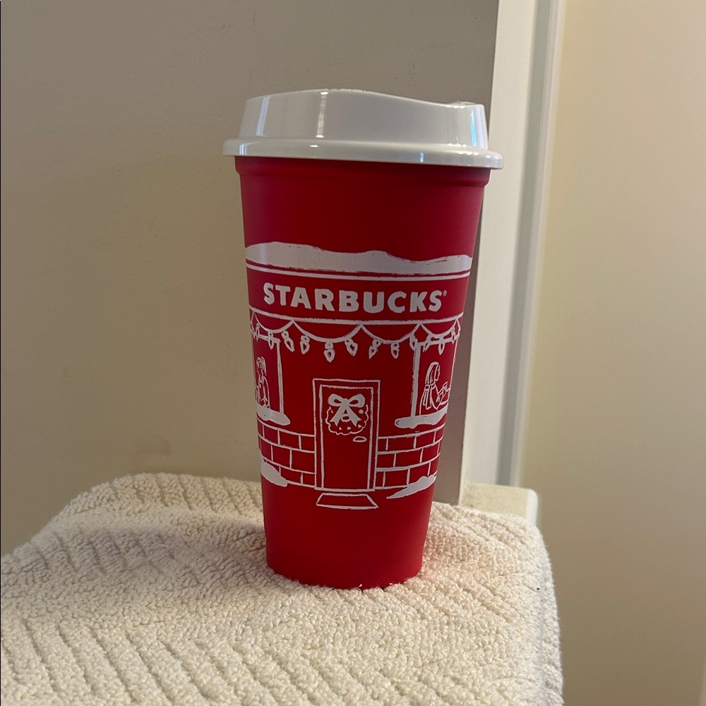 2026 Limited Starbucks Red Holiday Cup with White Lid Dishwasher Safe 16 oz